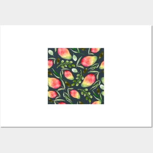 Mangoes and Greenery | Watercolor | Pattern Posters and Art